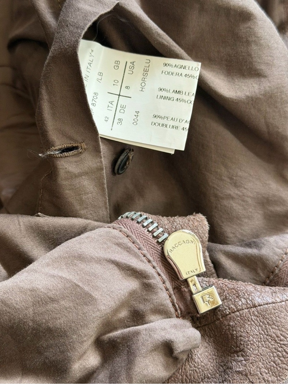 Rick Owens Brown Leather Moto Jacket - Picture 6 of 7